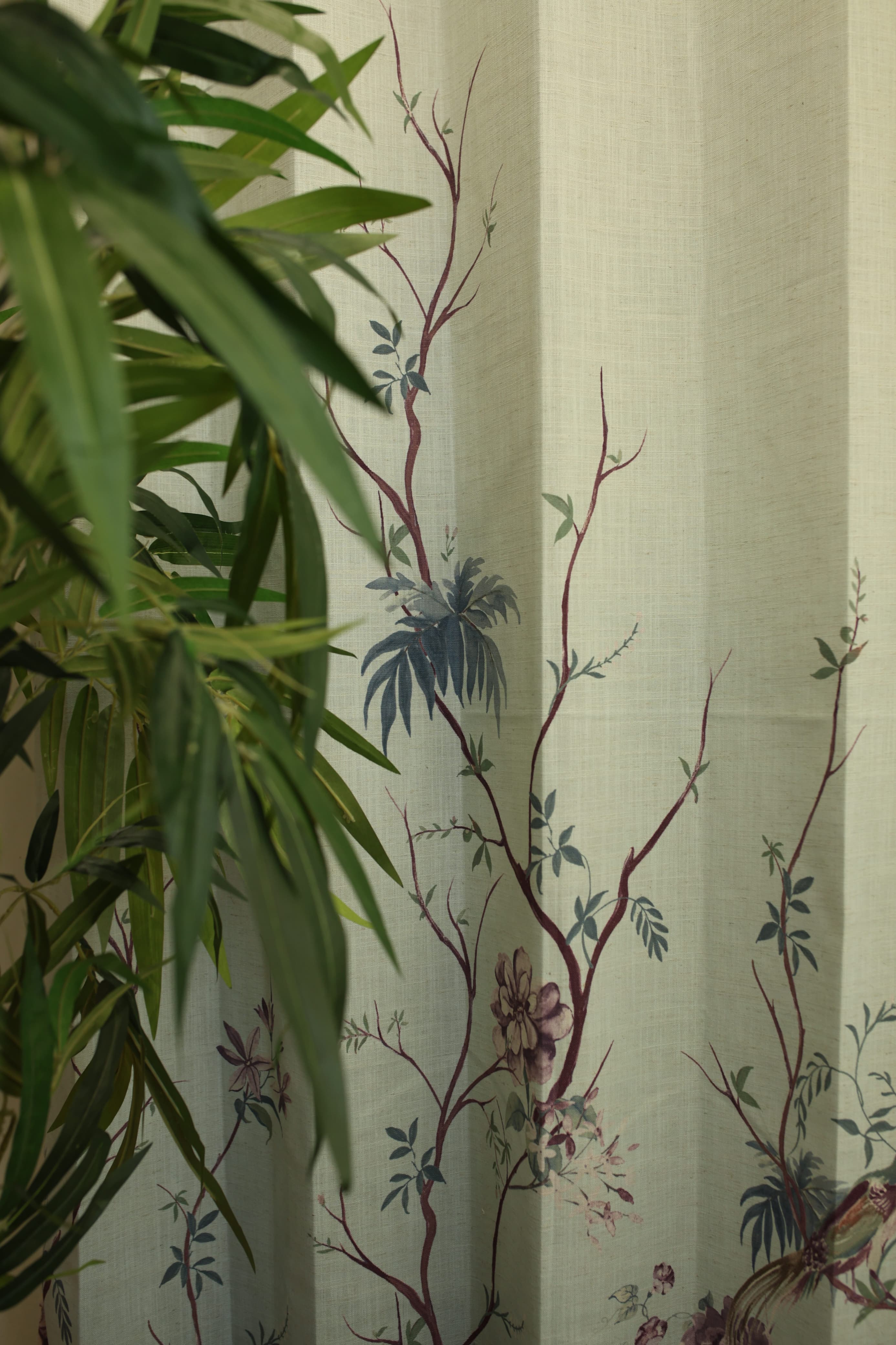 Curtains:English floral printed curtains(sheer and opaque)