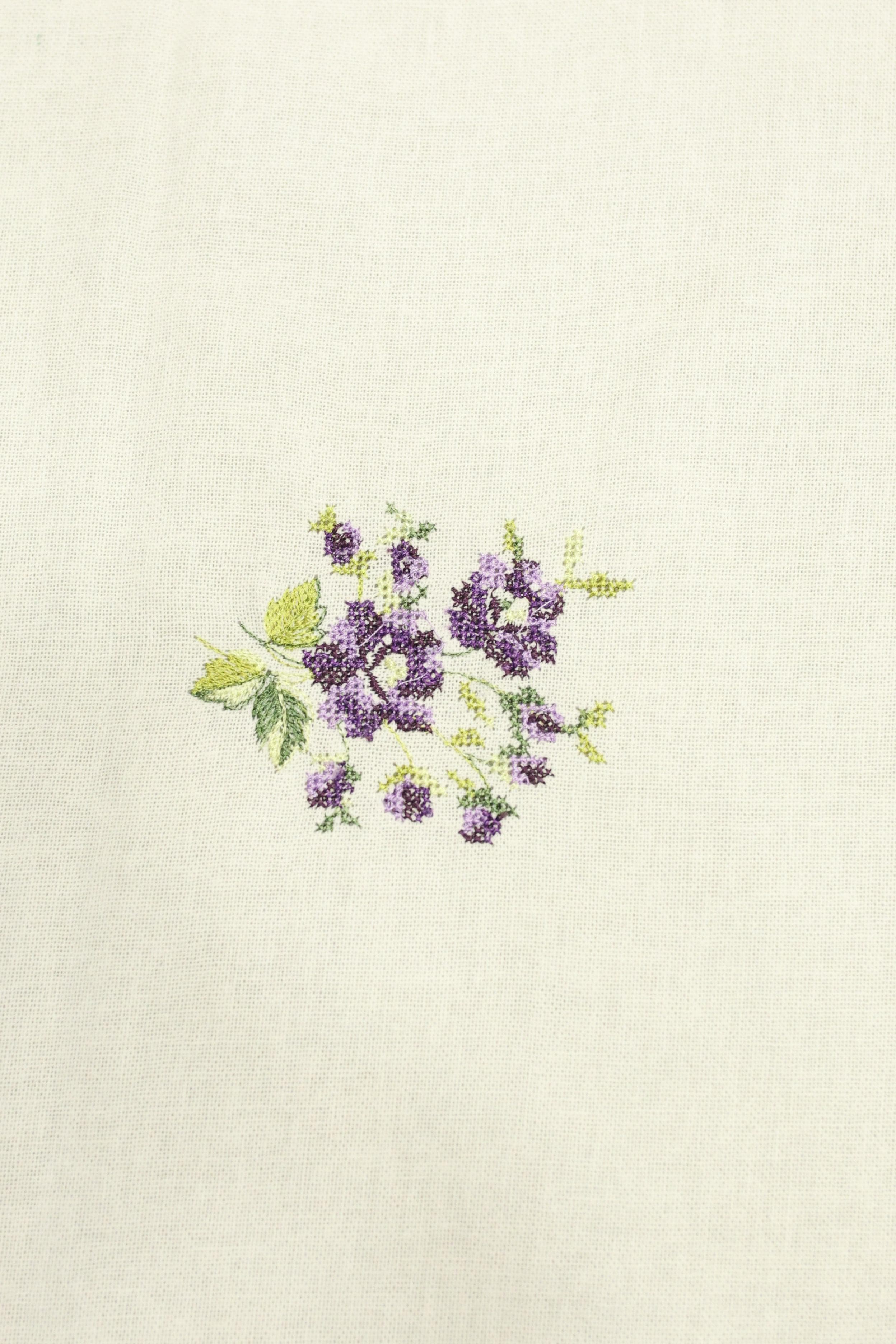 Table cloth - 6 seater cross stitch embroidery white base