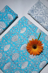 Bedsheets - King percale cotton handblock soft lily  bedsheets