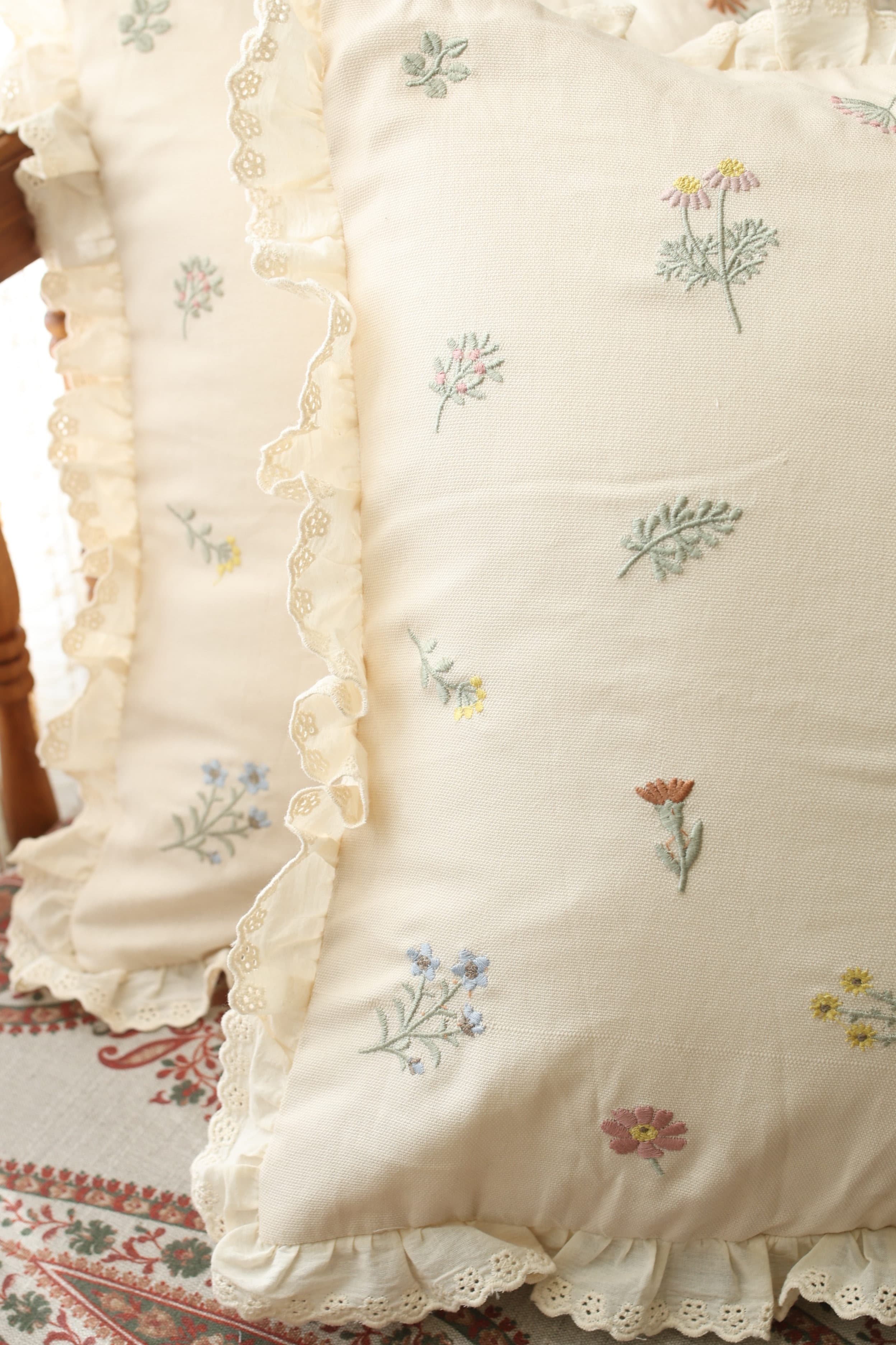 Cushion covers - Ivory Petals  16*16 inches