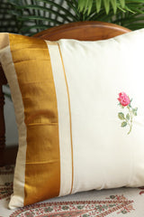 Onam Handblock Cushion Covers - 16*16 inches Cross stitch embroidery