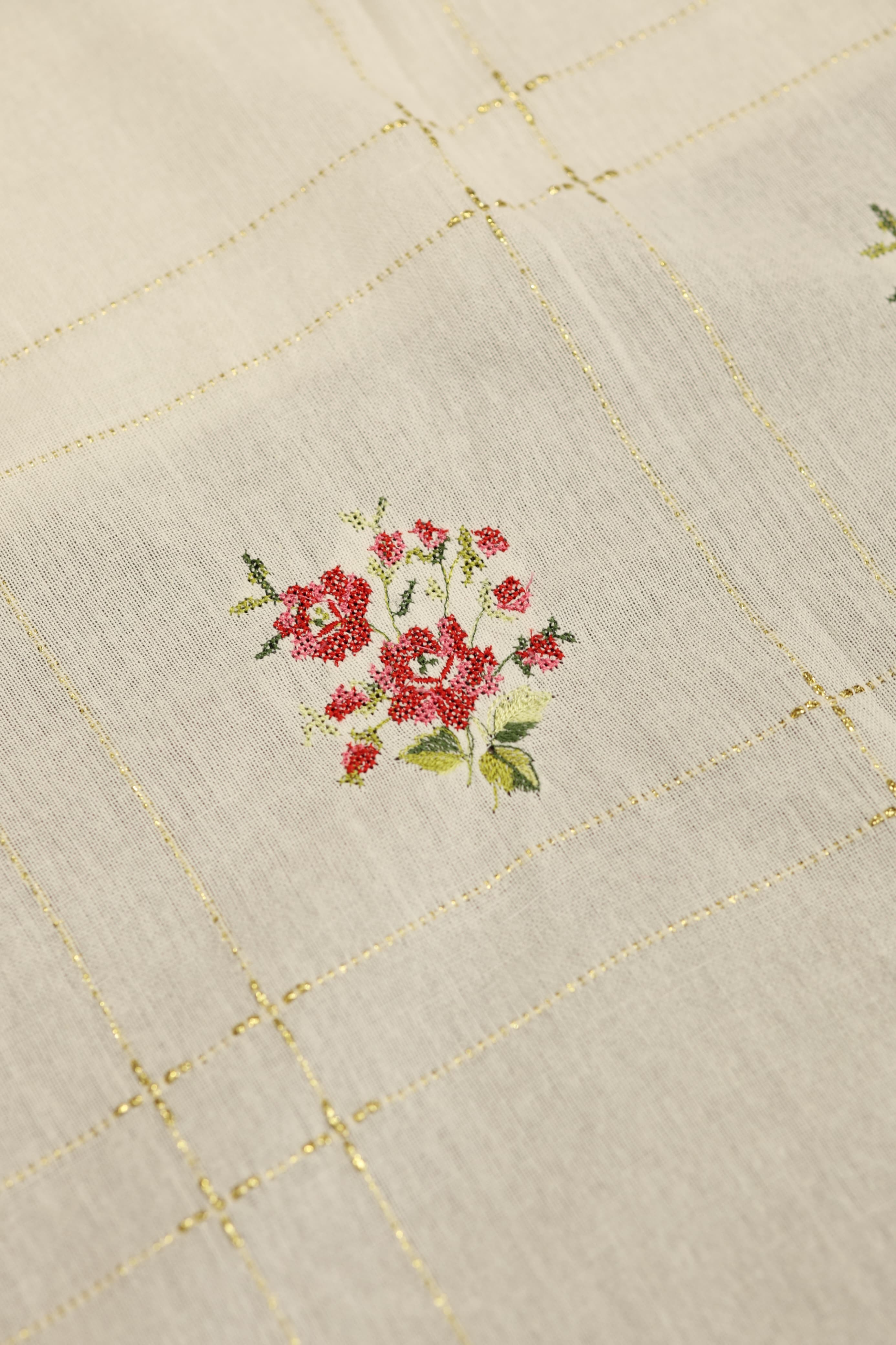 Table Cloth Cross Stitch embroidery - Onam