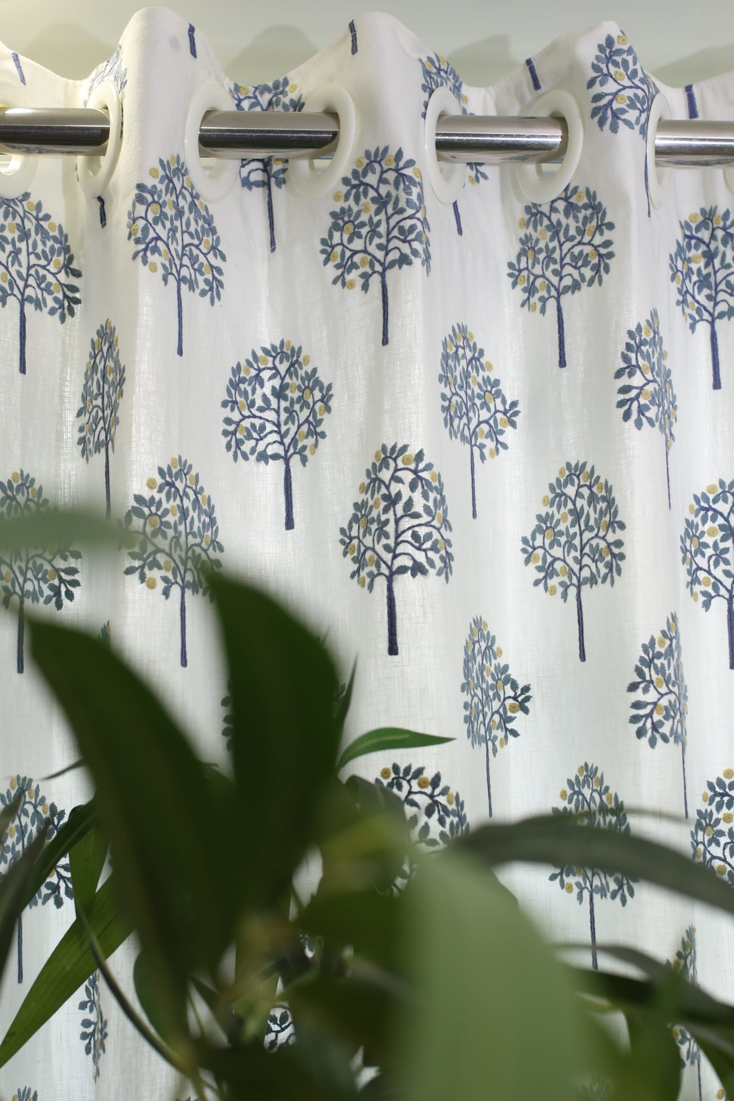 Curtains - Premium embroidery curtains opaque blue edition prebooking