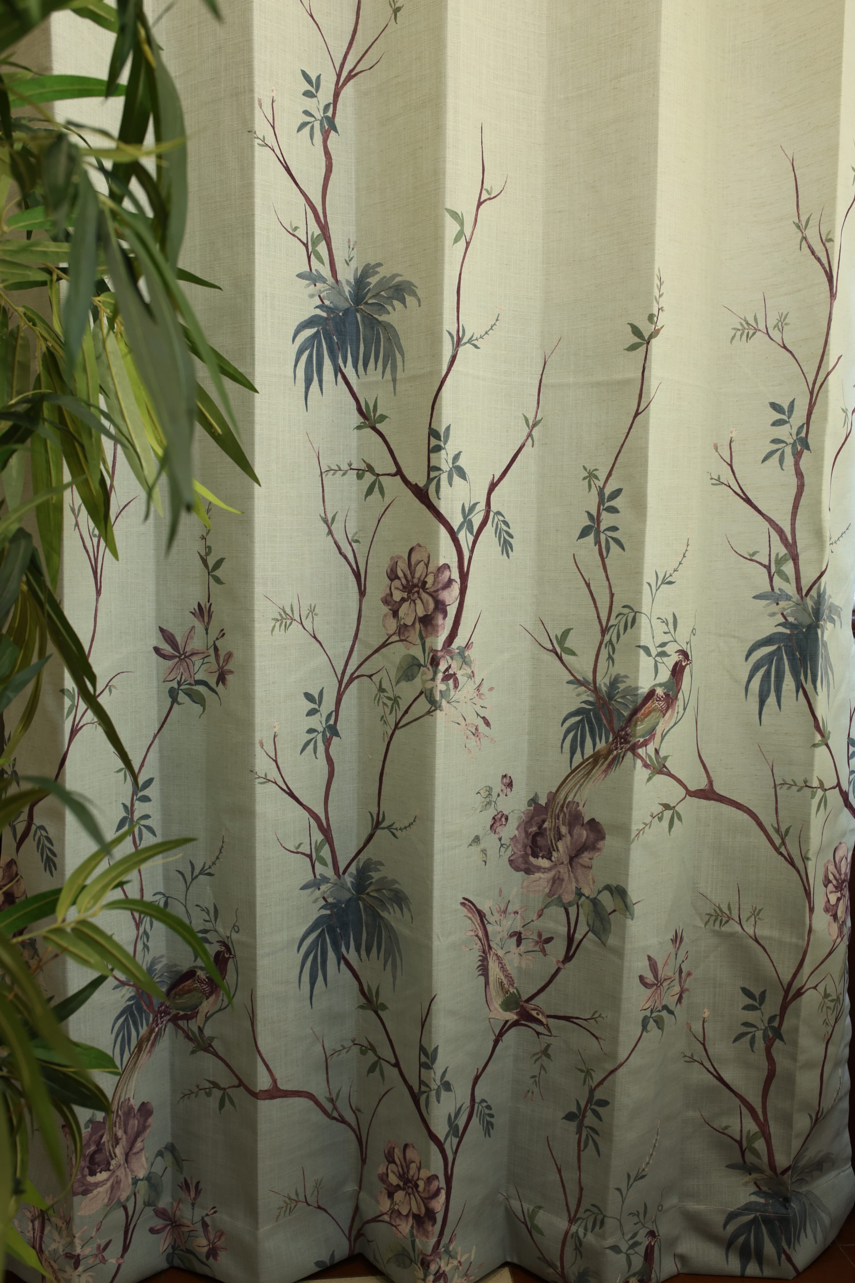 Curtains:English floral printed curtains(sheer and opaque)