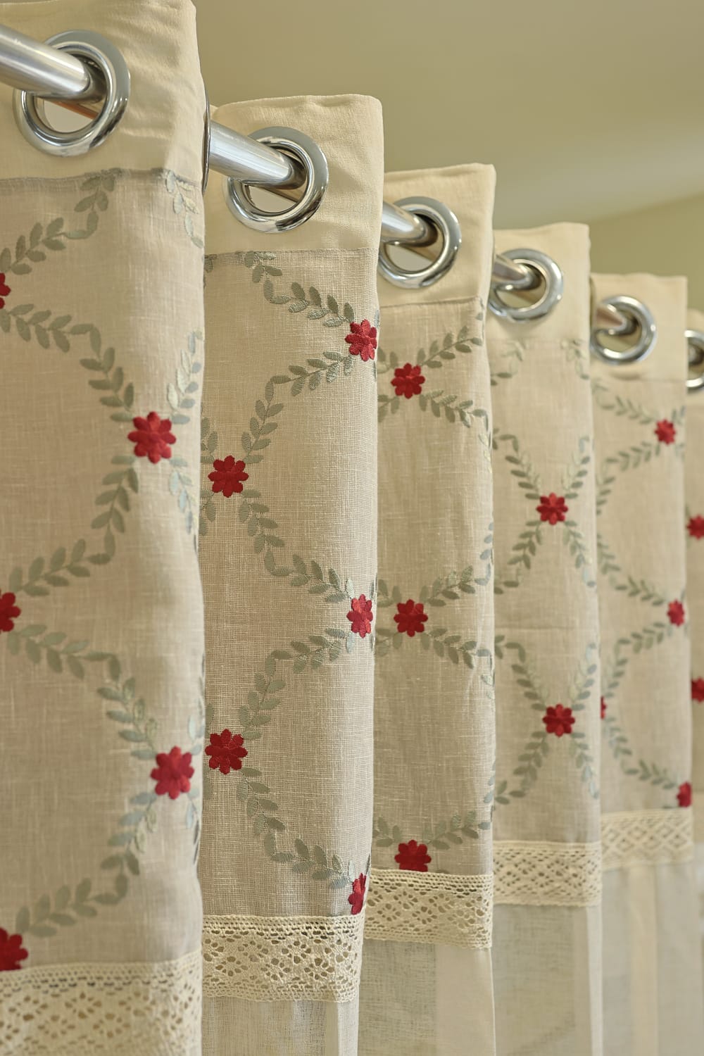 Curtains-Premium embroidery designer sheer curtains