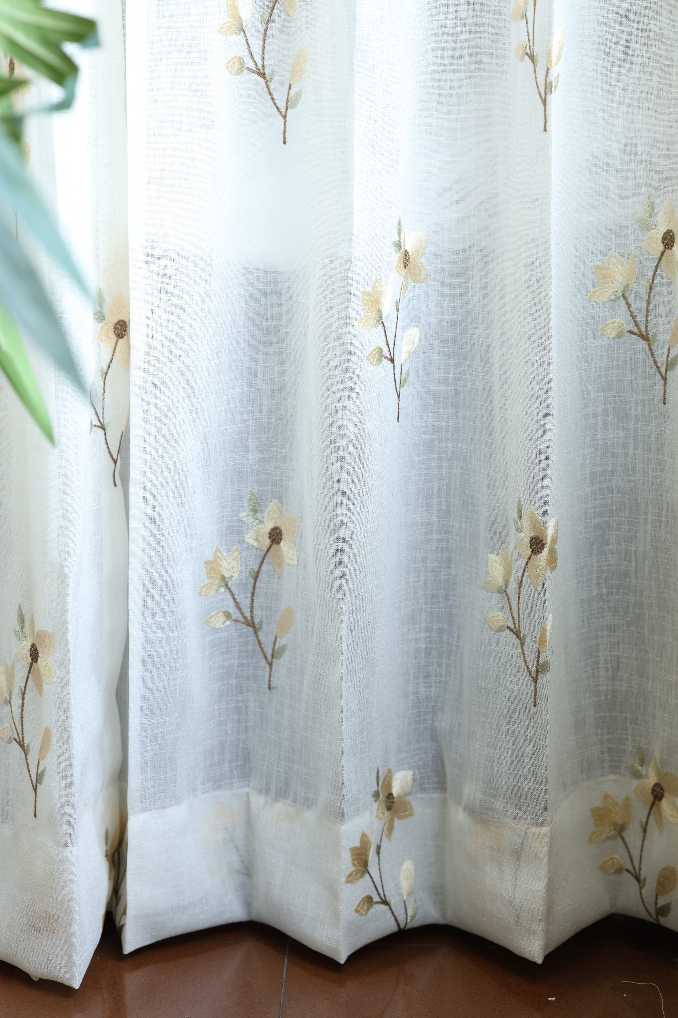 Marigold Embroidery Sheer Curtain