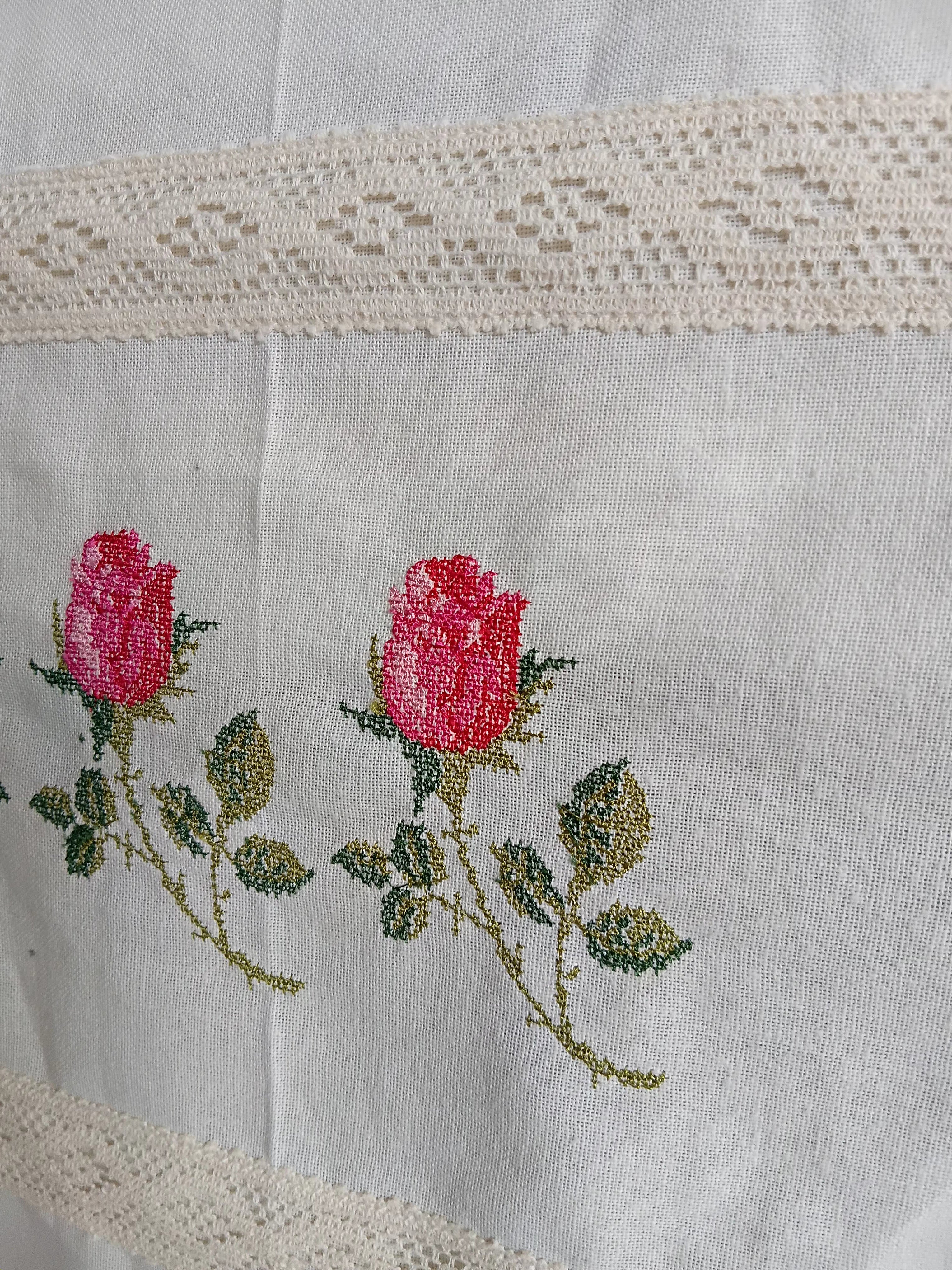 Floral Cross Stitch Embroidered Sofa Back / chair back Cover Set 3+2