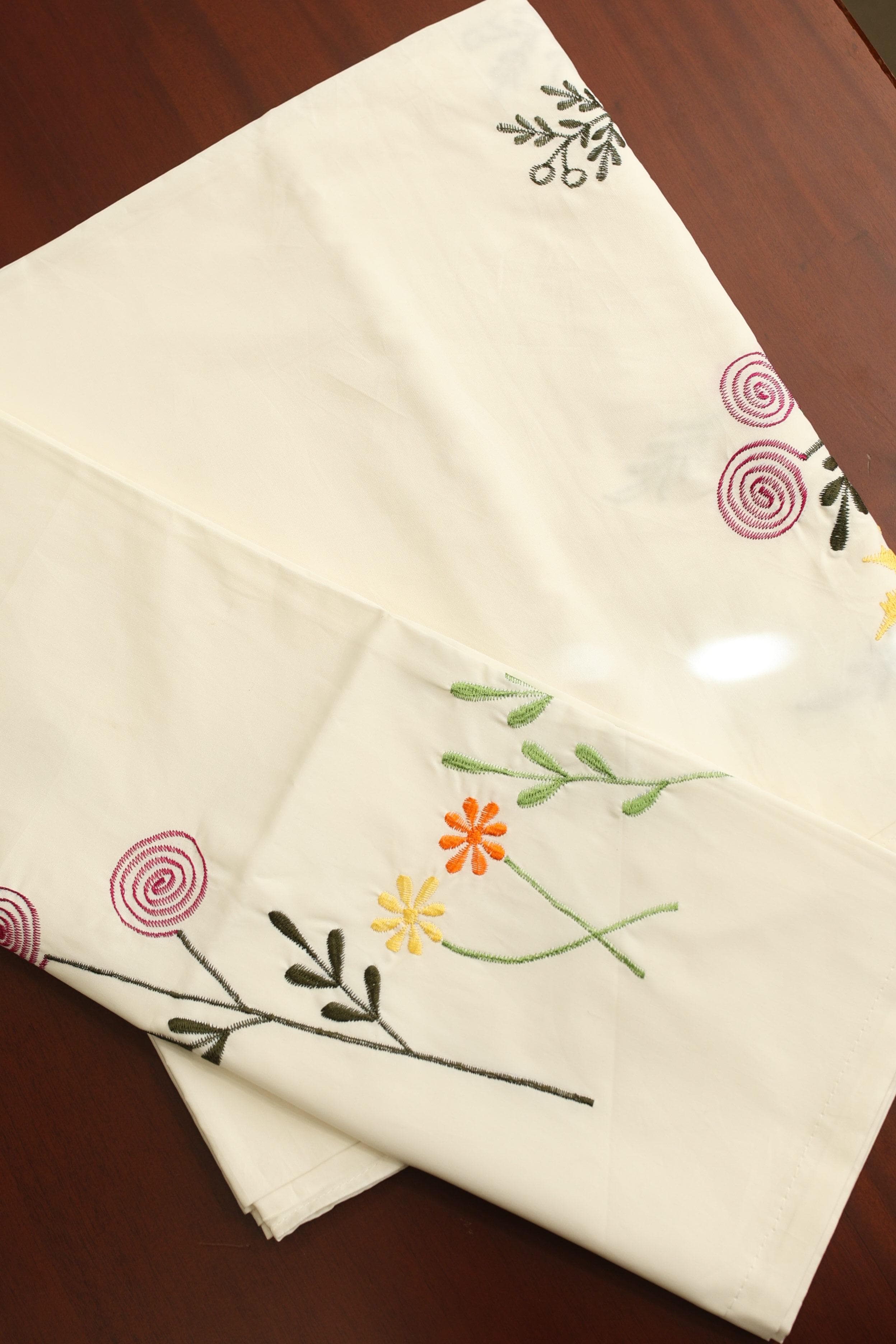 Bedsheets - single size premium machine embroidery bedsheets MES