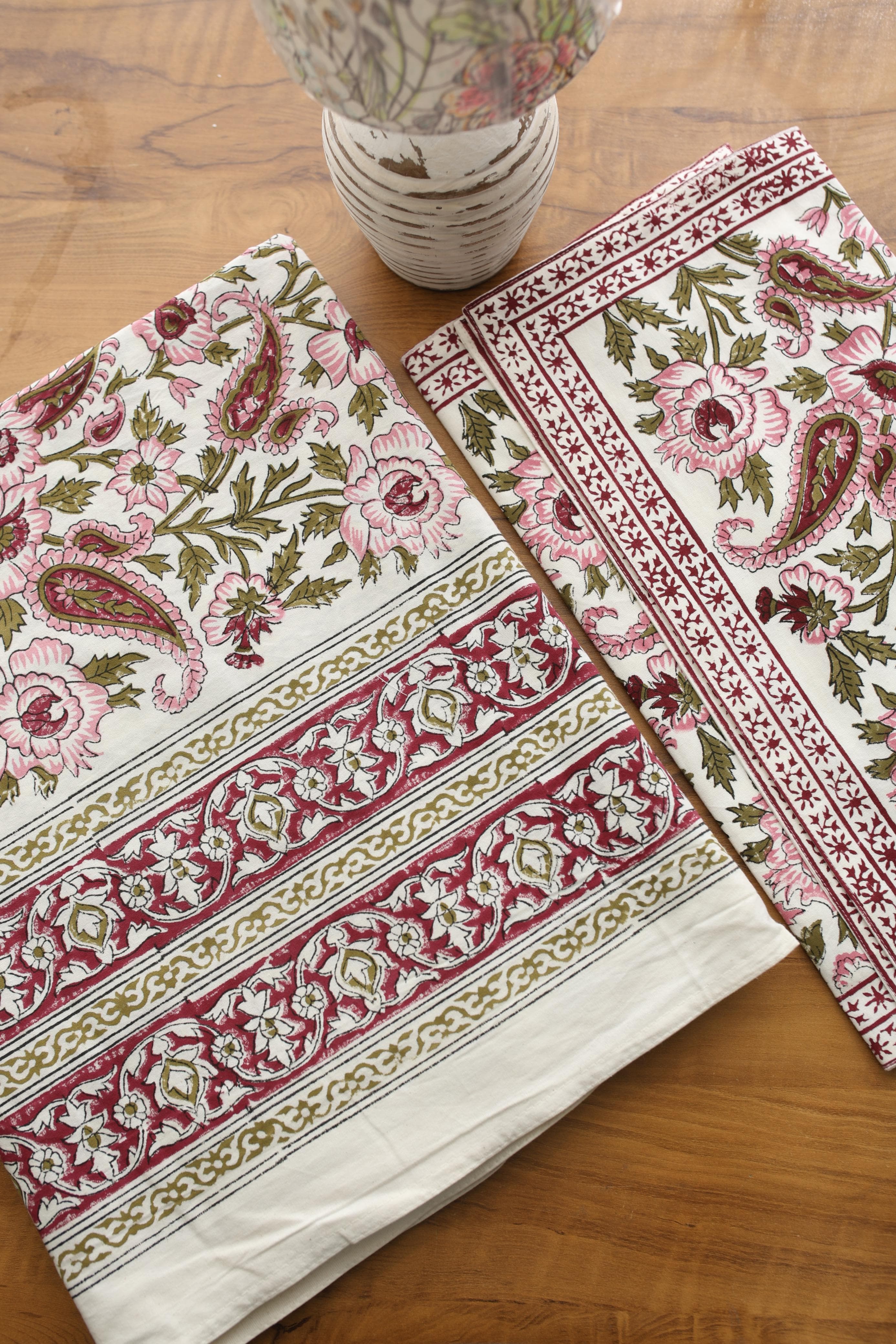 Mugal Bedsheets - King premium handblock print cotton bedsheets