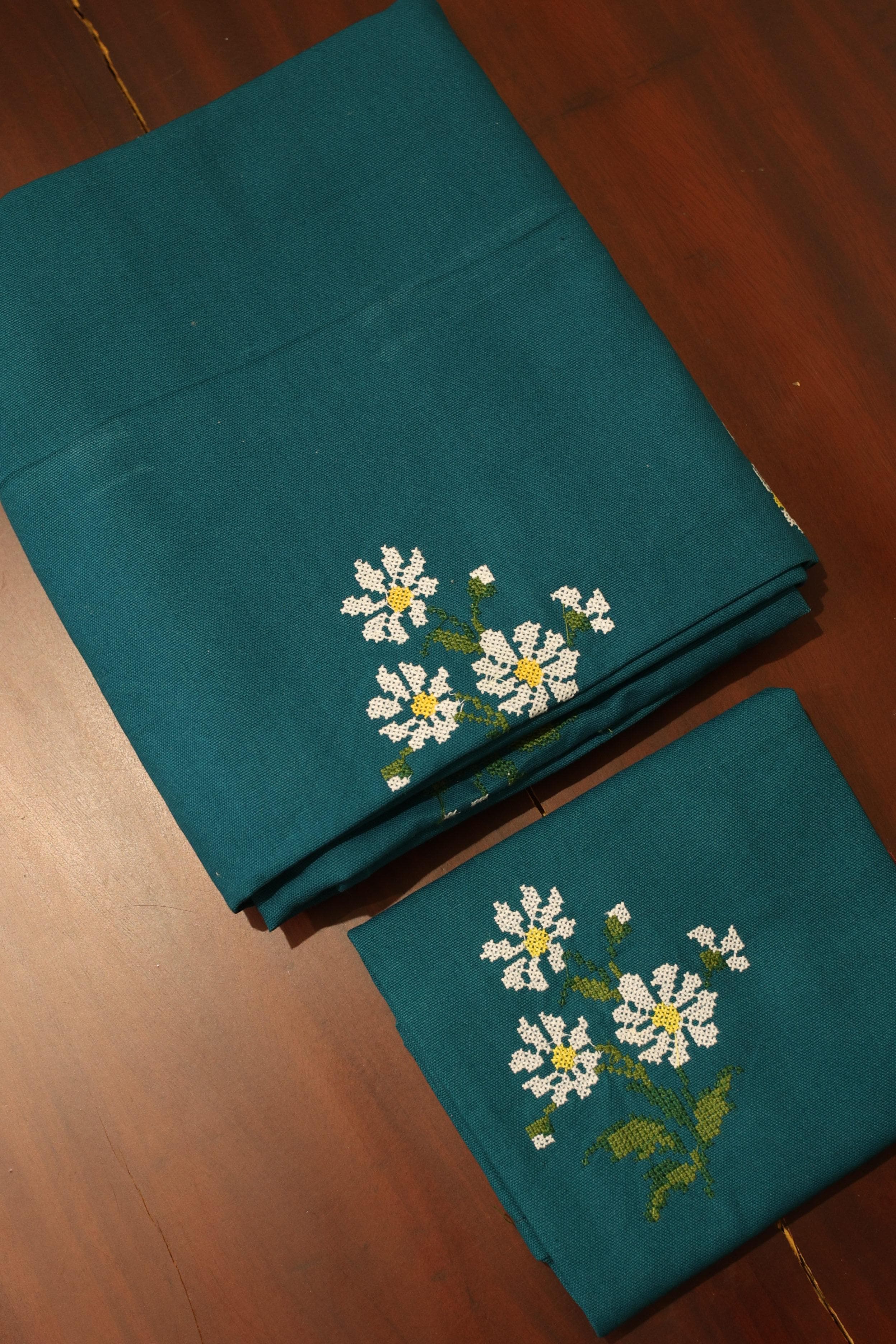 Bedsheets - Single Cross stitch embroidery bedsheets