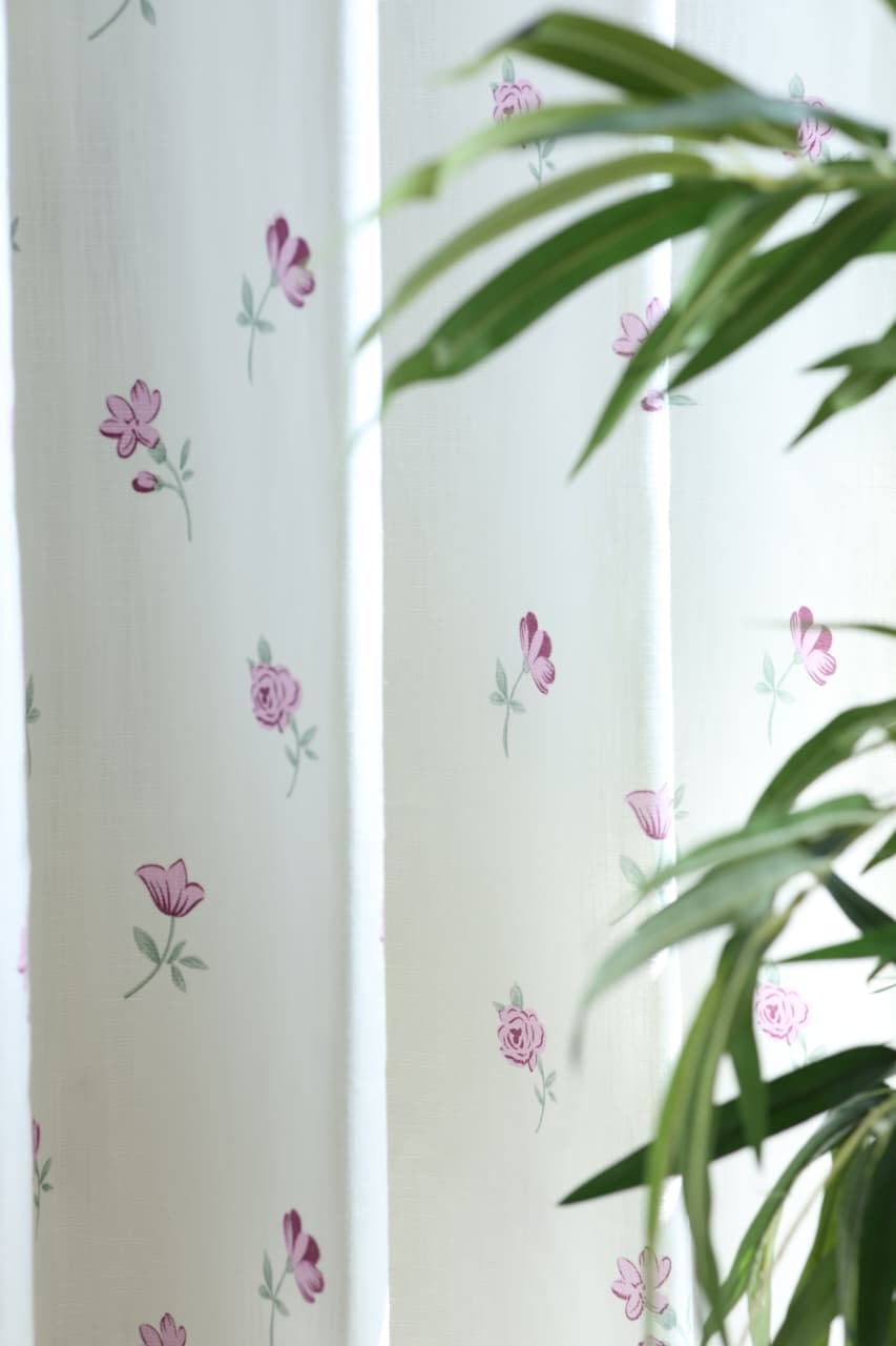 Curtains - Blush Garden Floral Opaque Curtain