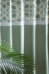 Premium Sage Green Embroidery Opaque Curtain busan