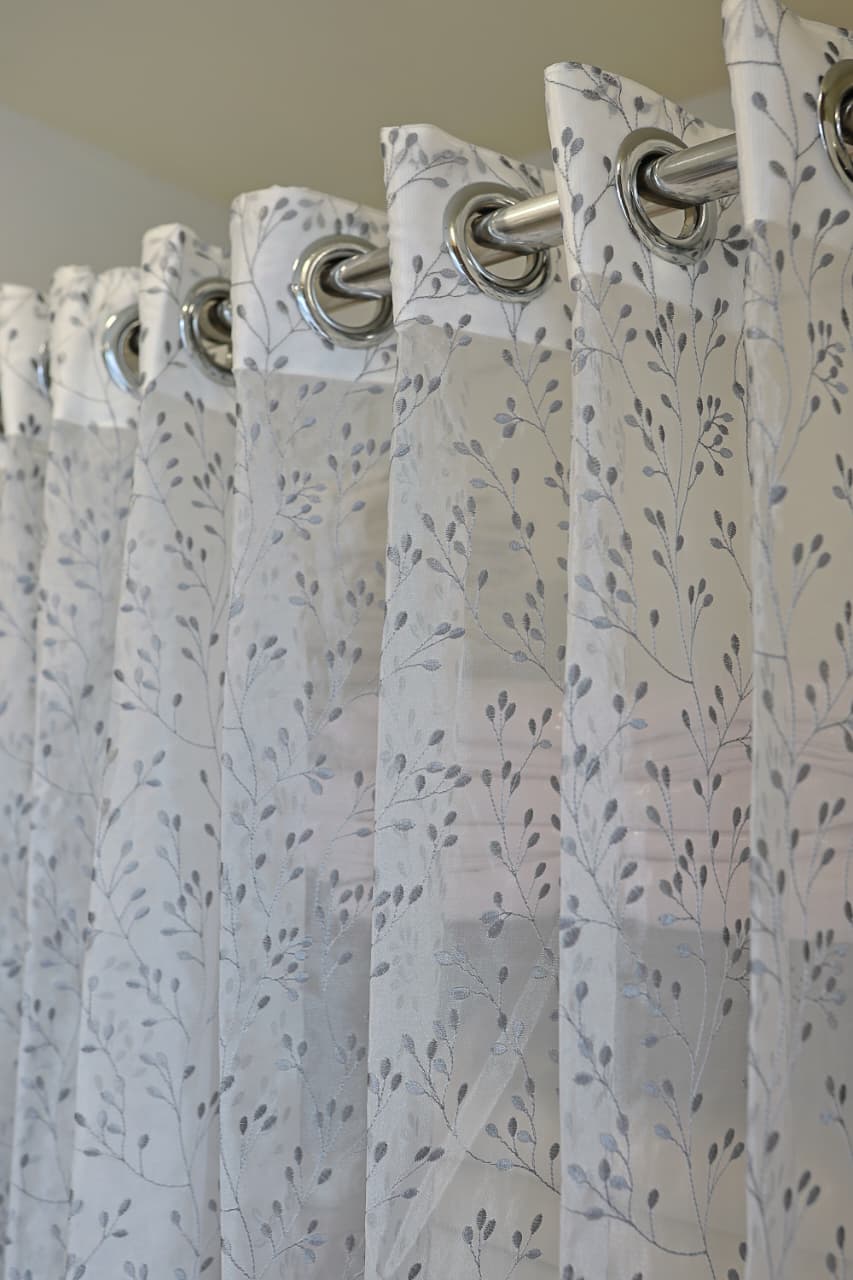 Curtains-Premium embroidered sheer curtains