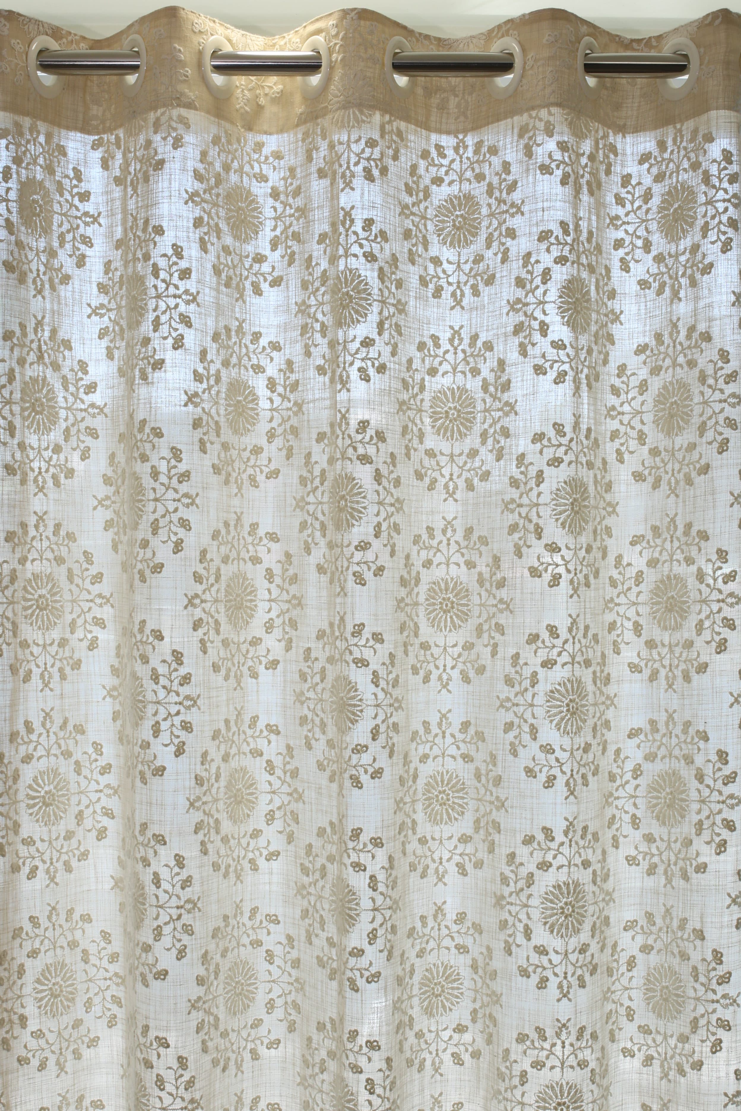 Curtains - Premium embroidery designer curtains semi Transparent/sheer vedic prebooking