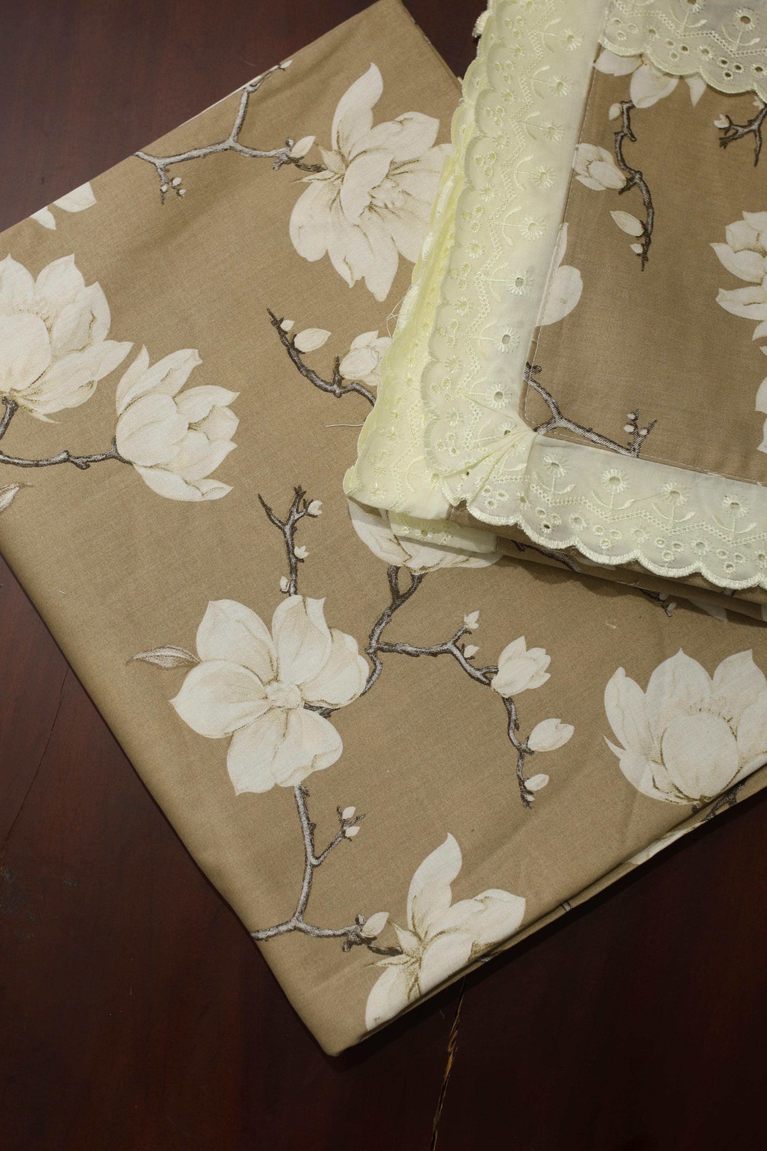 Bedsheets - Queen soft cotton lace bedsheets flora & lace