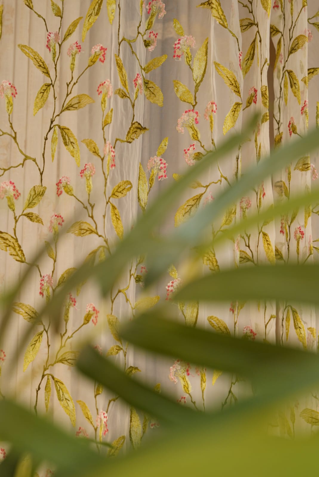Curtains - Premium embroidery sheer curtain prebooking  (description )