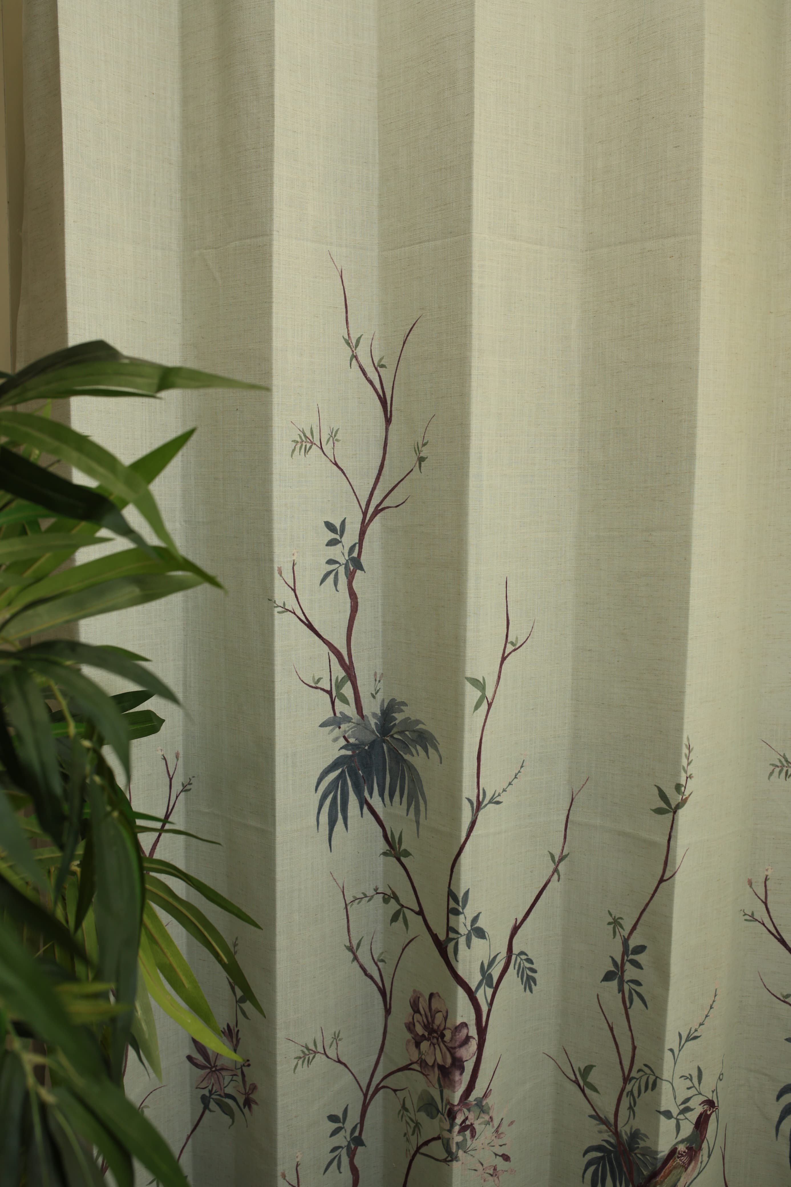 Curtains:English floral printed curtains(sheer and opaque)