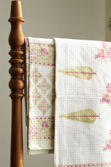 Towels - Waffle Handblock print Towel Set