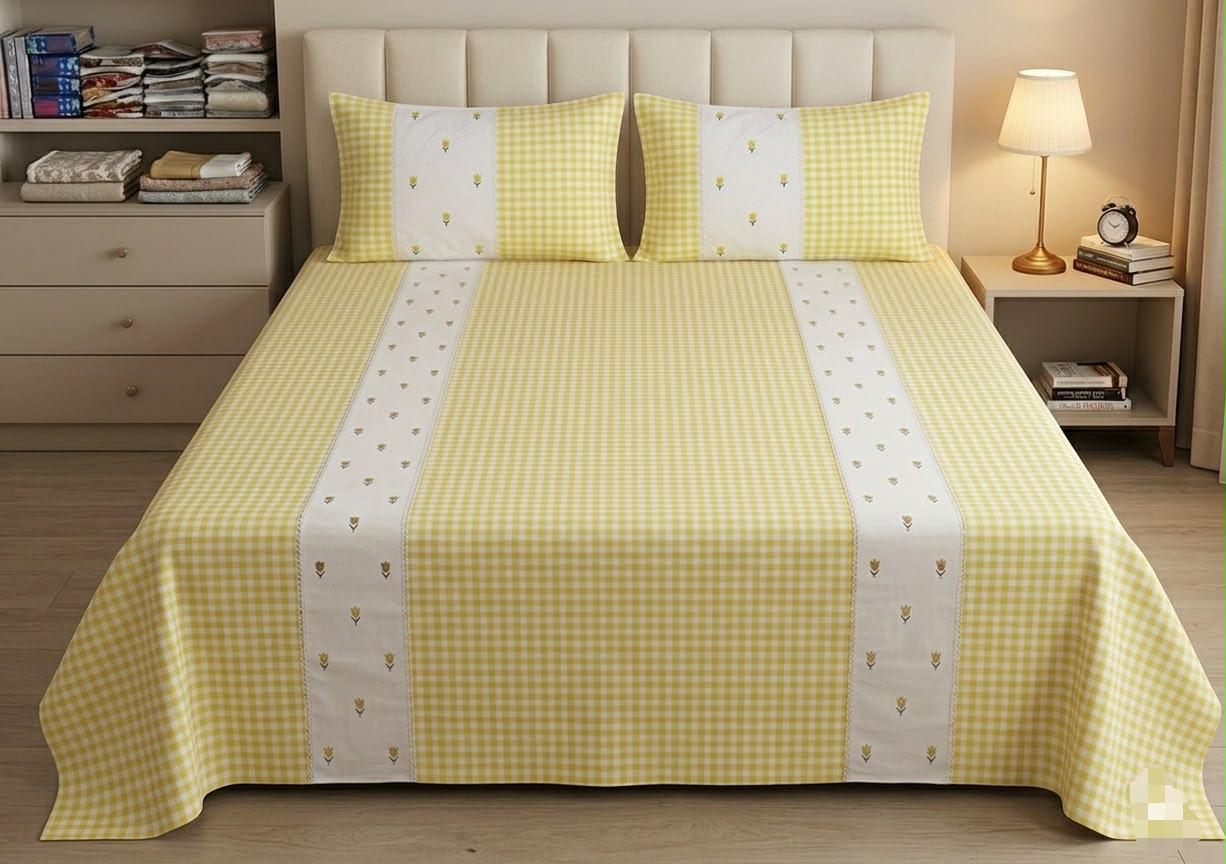 Bedsheets - Machine Embroidery  bedsheets