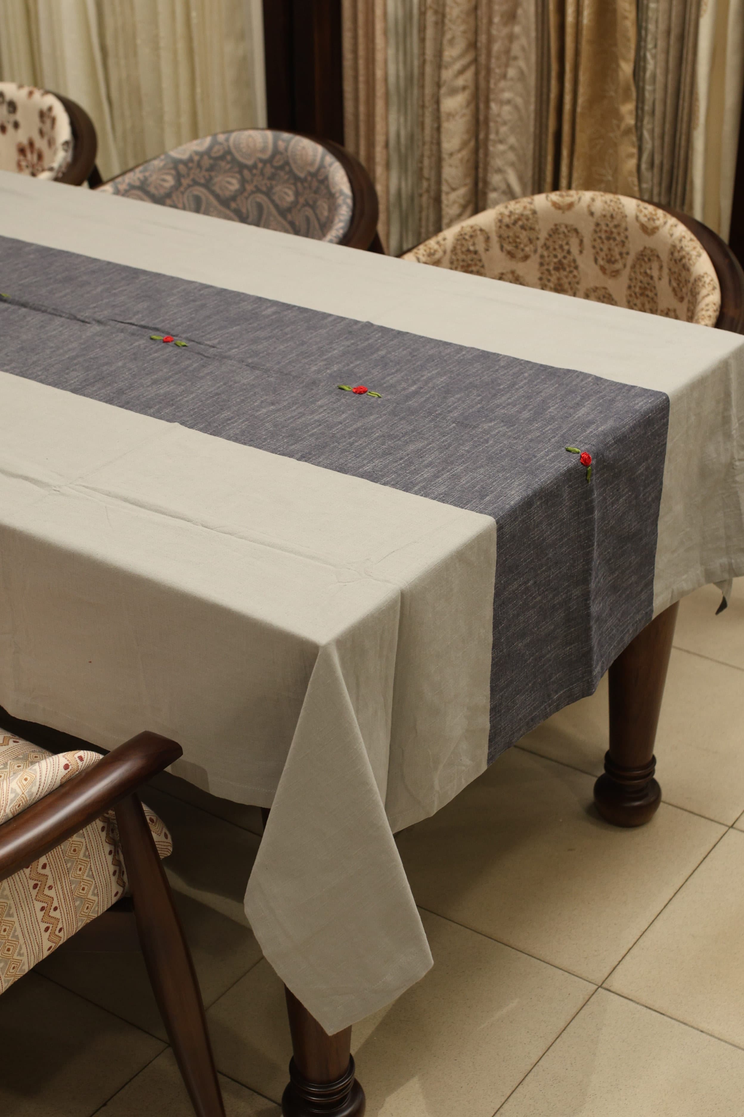 Table cloths - 8 seater ribbon embroidery