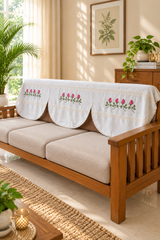 Floral Cross Stitch Embroidered Sofa Back / chair back Cover Set 3+2
