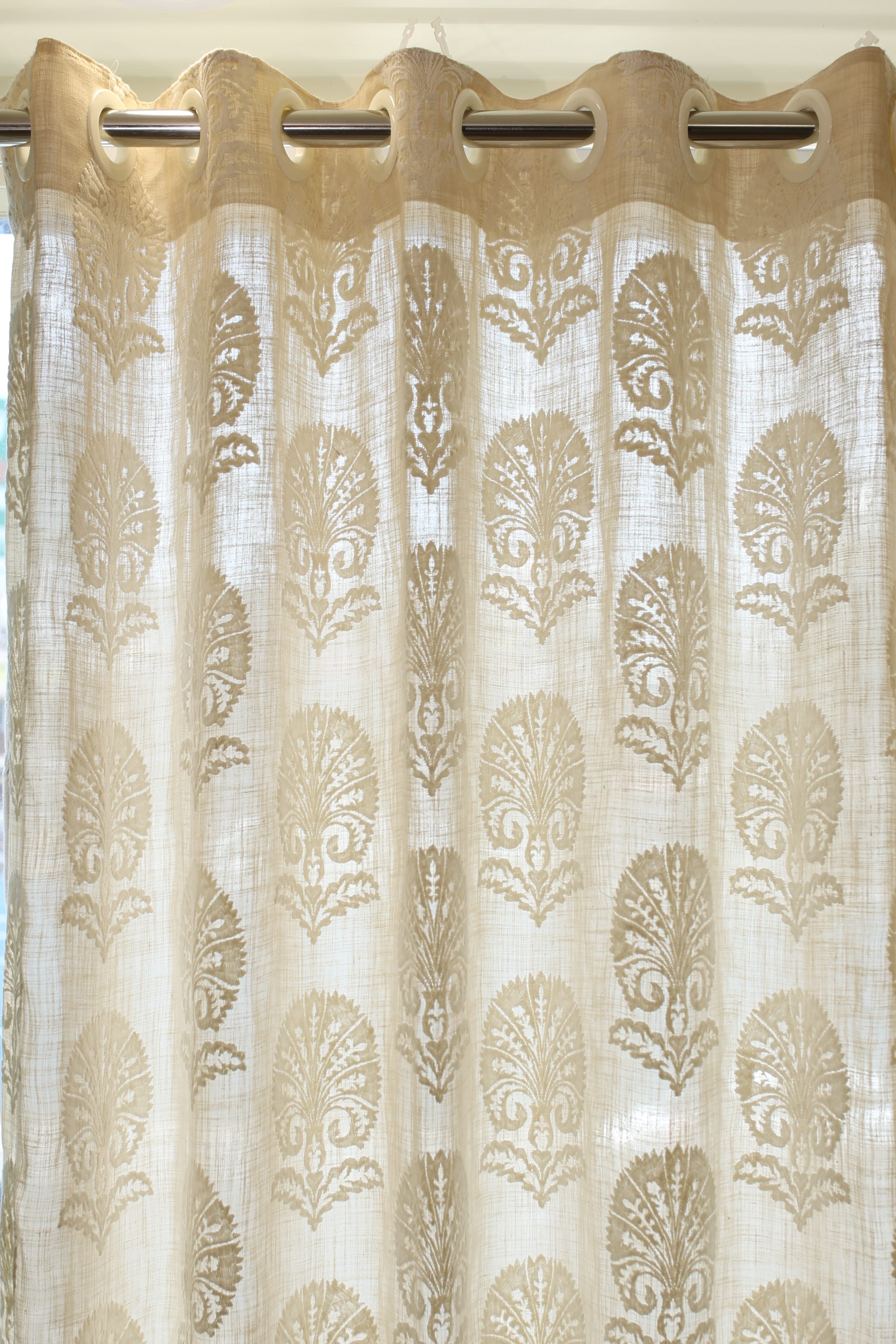 Curtains - Premium embroidery designer curtains semi Transparent/sheer vedic prebooking