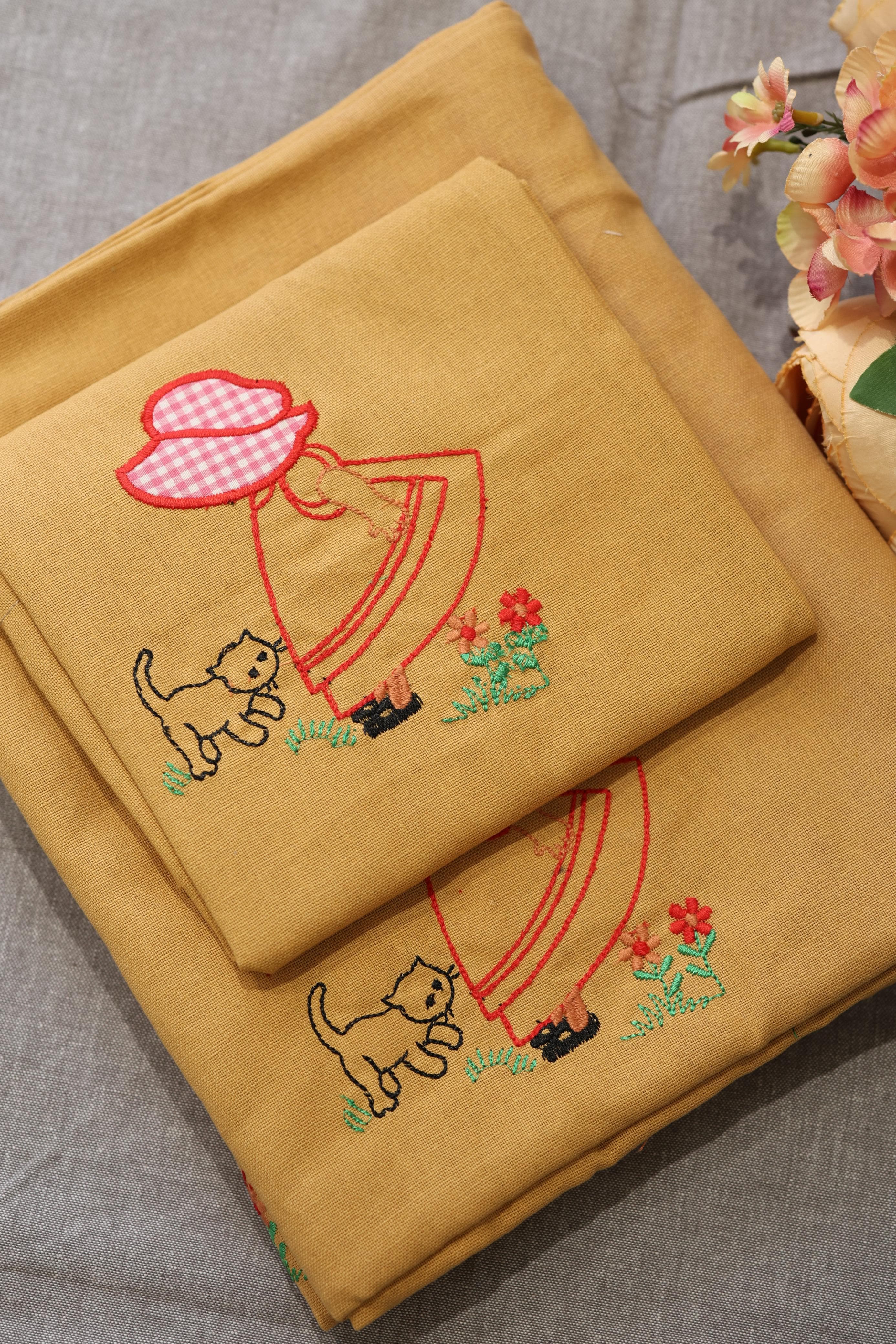 Bedsheets - Single Cross stitch embroidery bedsheets