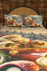 Christmas 7D Panel Print King Size Bedsheet Set - Xmas edition