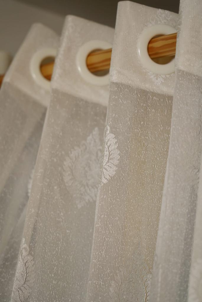 Curtains -Embroidered Sheer curtains (off white)