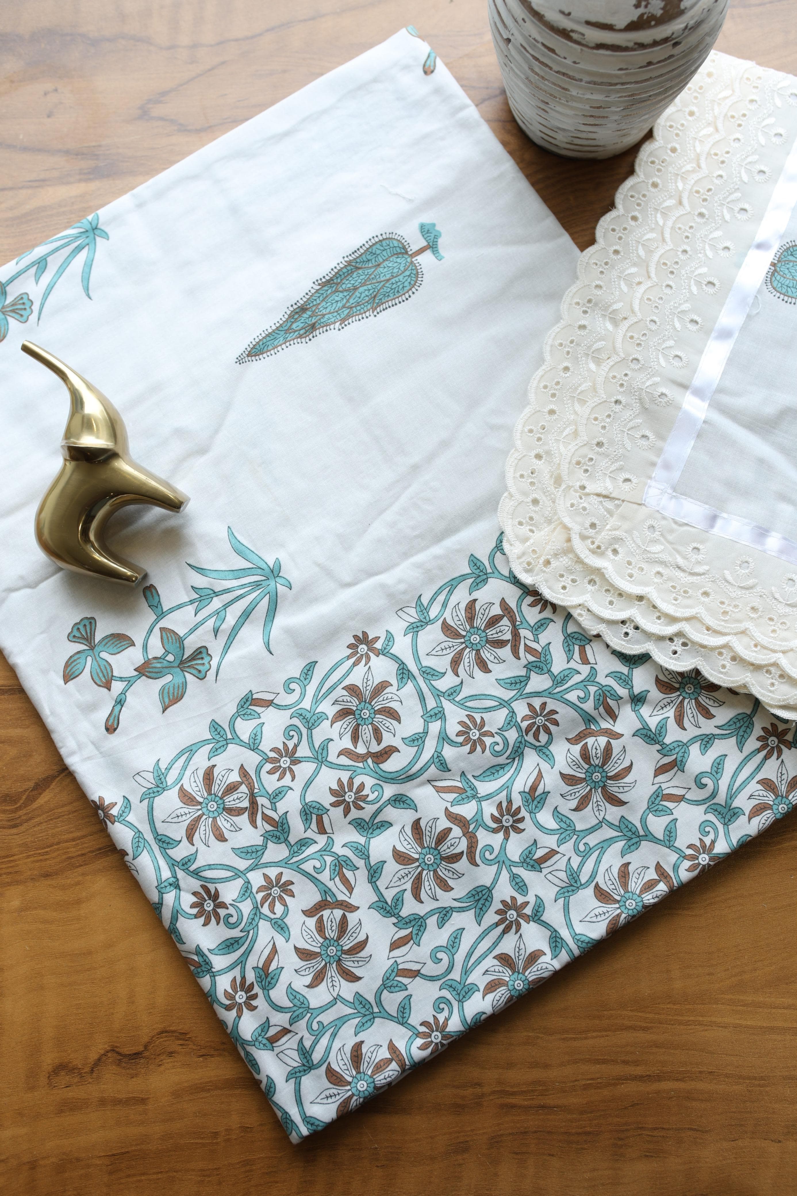 Bedsheets - Queen soft cotton lace bedsheets flora & lace
