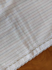 Onam Striped Table Runner with Lace Edges - 6 seater