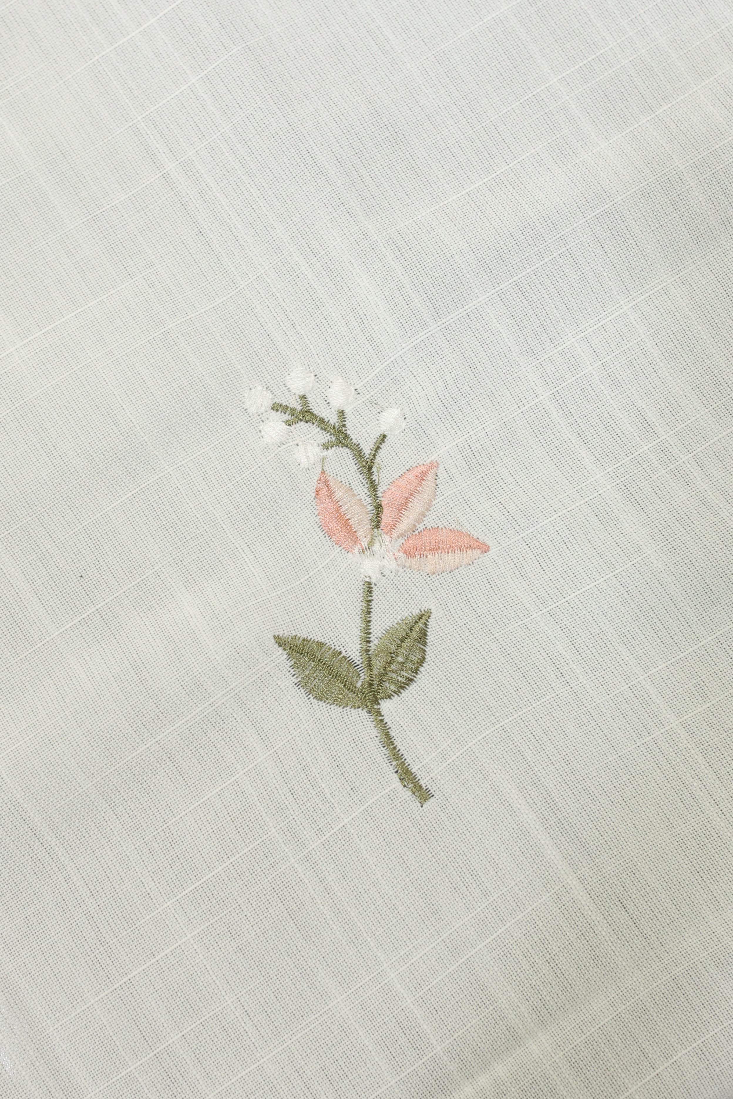 Floral Embroidery White 6 - Seater Tablecloth (60x90 Inches)