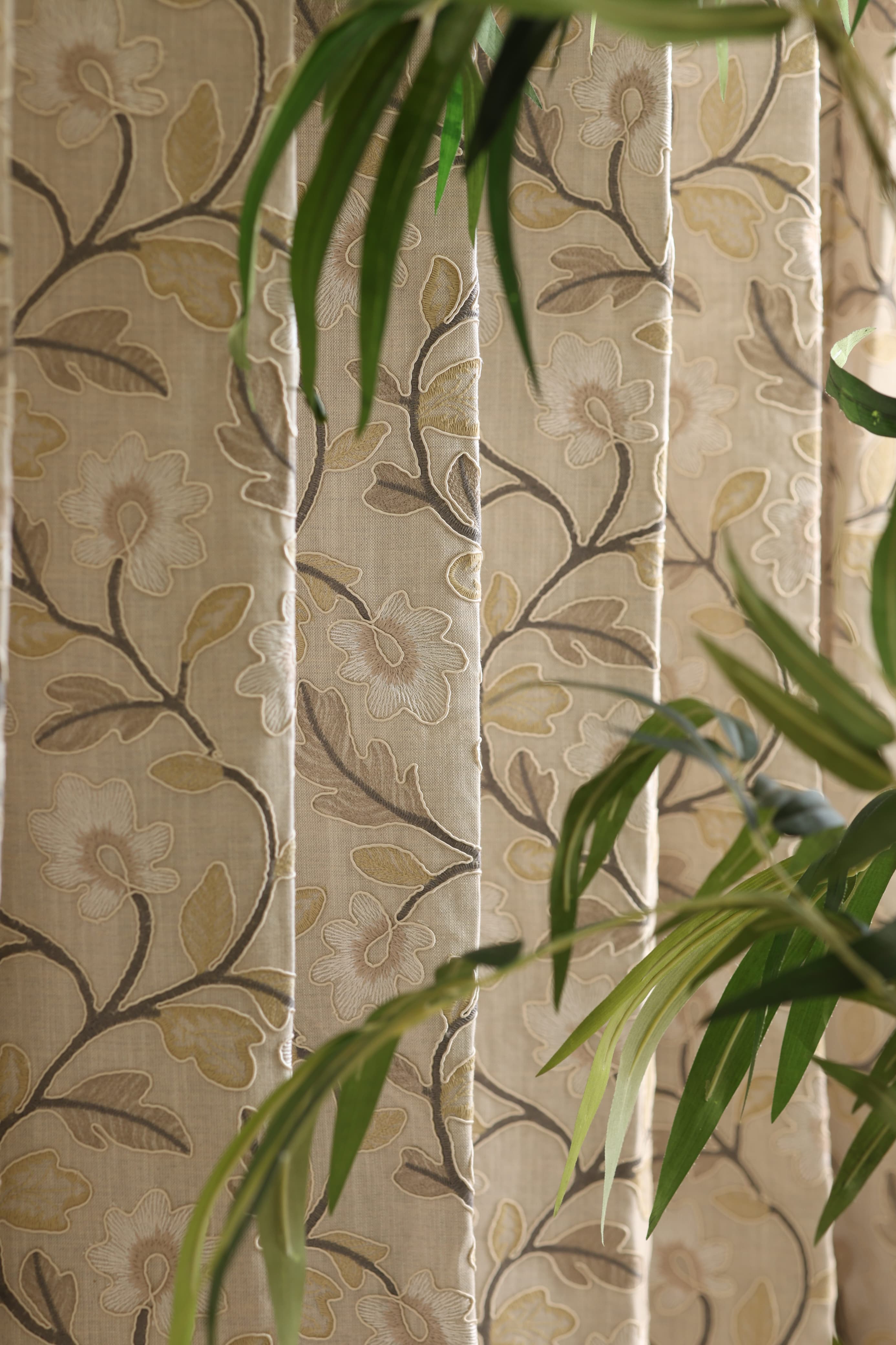 Curtains - Premium embroidery opaque curtains busan