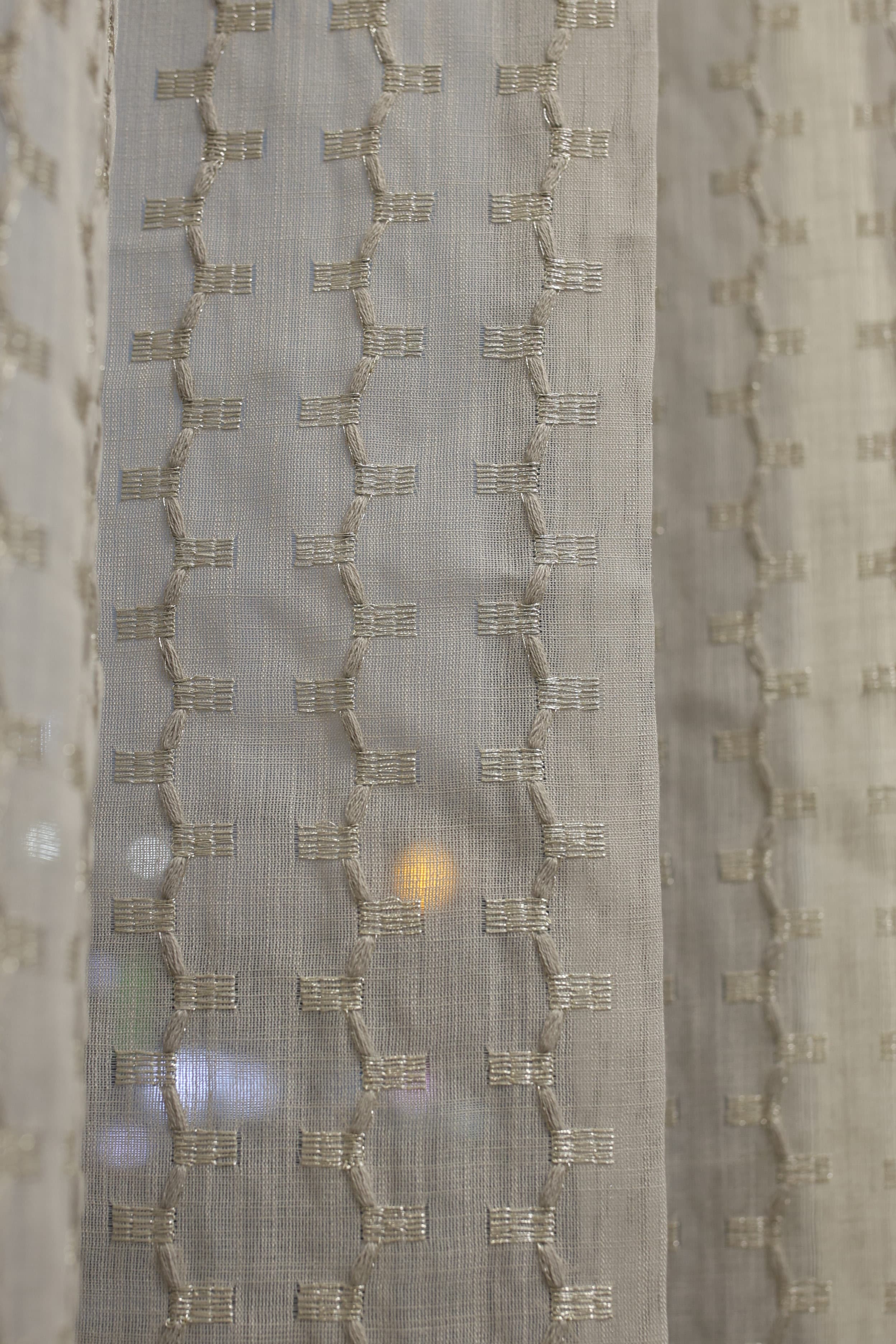 Curtains - Premium Embroidery sheer curtains (Merano zinnia ) grey shade prebooking