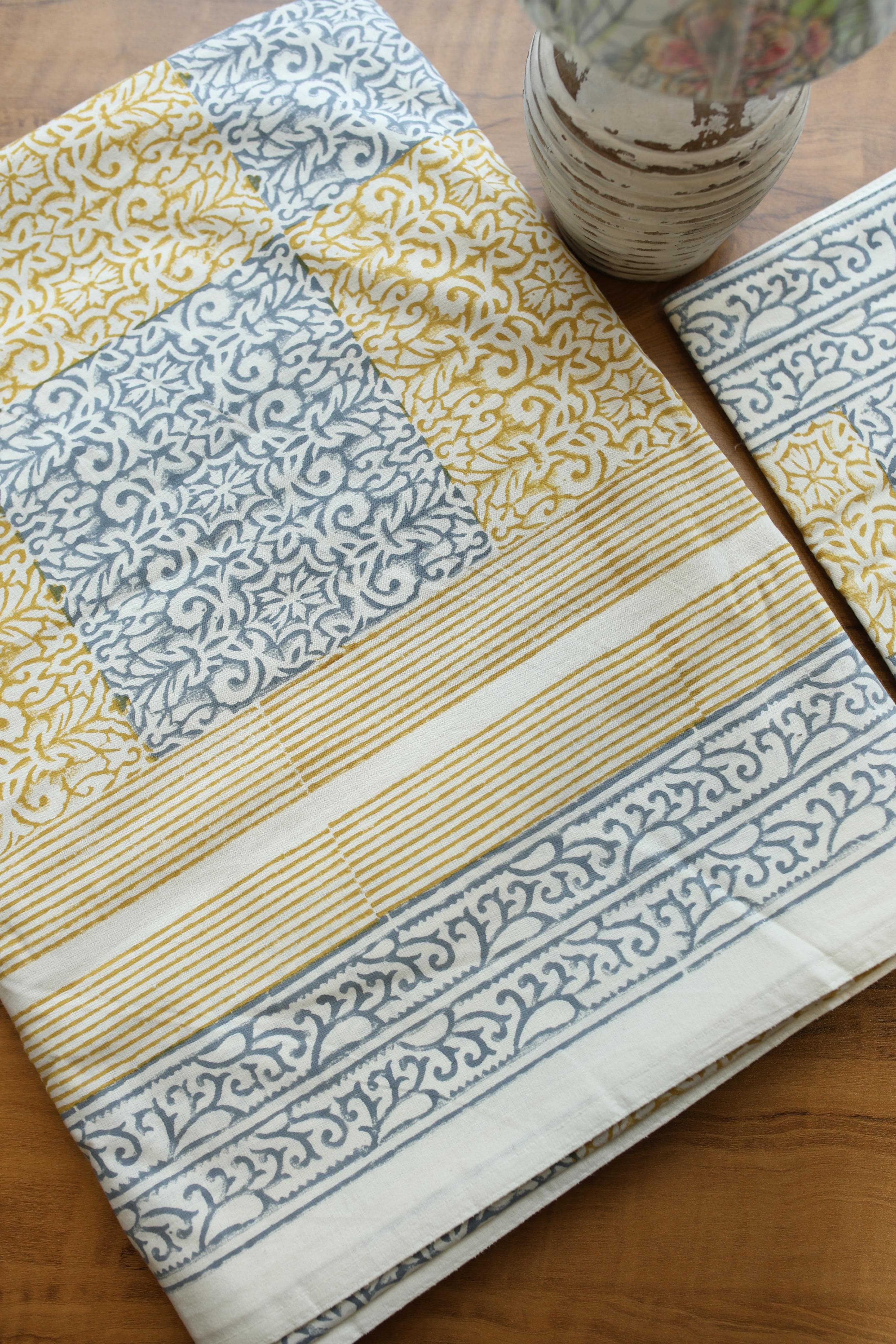 Bedsheets - Super king Mugal premium handblock cotton bedsheets
