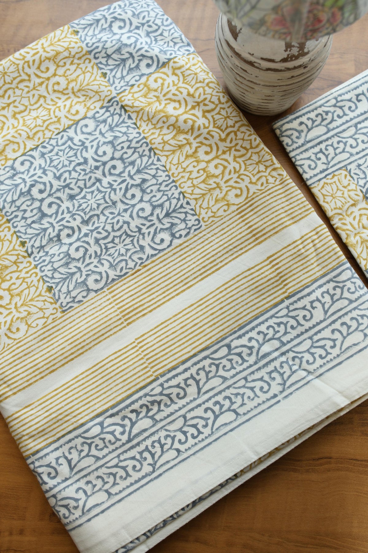 Bedsheets - Super king Mugal premium handblock cotton bedsheets