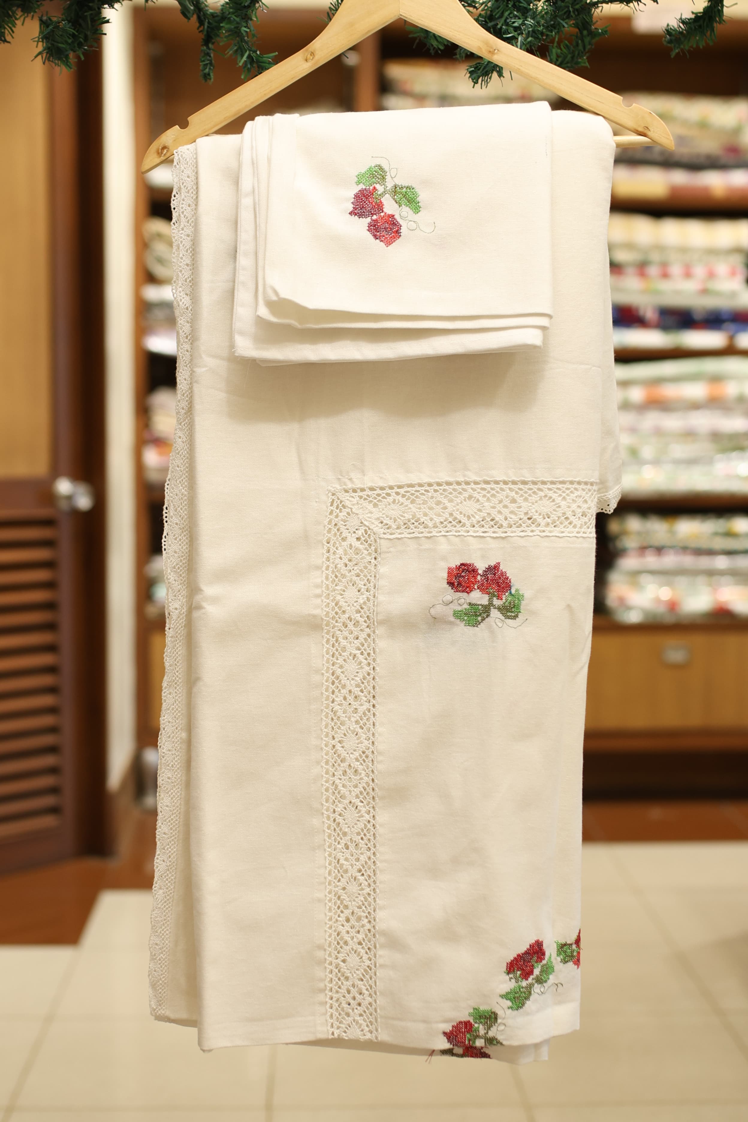 Bedsheets- Queen  premium cross stitch embroidery bedsheets