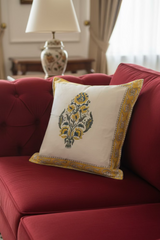 Handblock cushion cover, 16×16