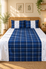 King Size Premium Machine Embroidery Bedsheet Set with 2 Pillow Covers (108x108)