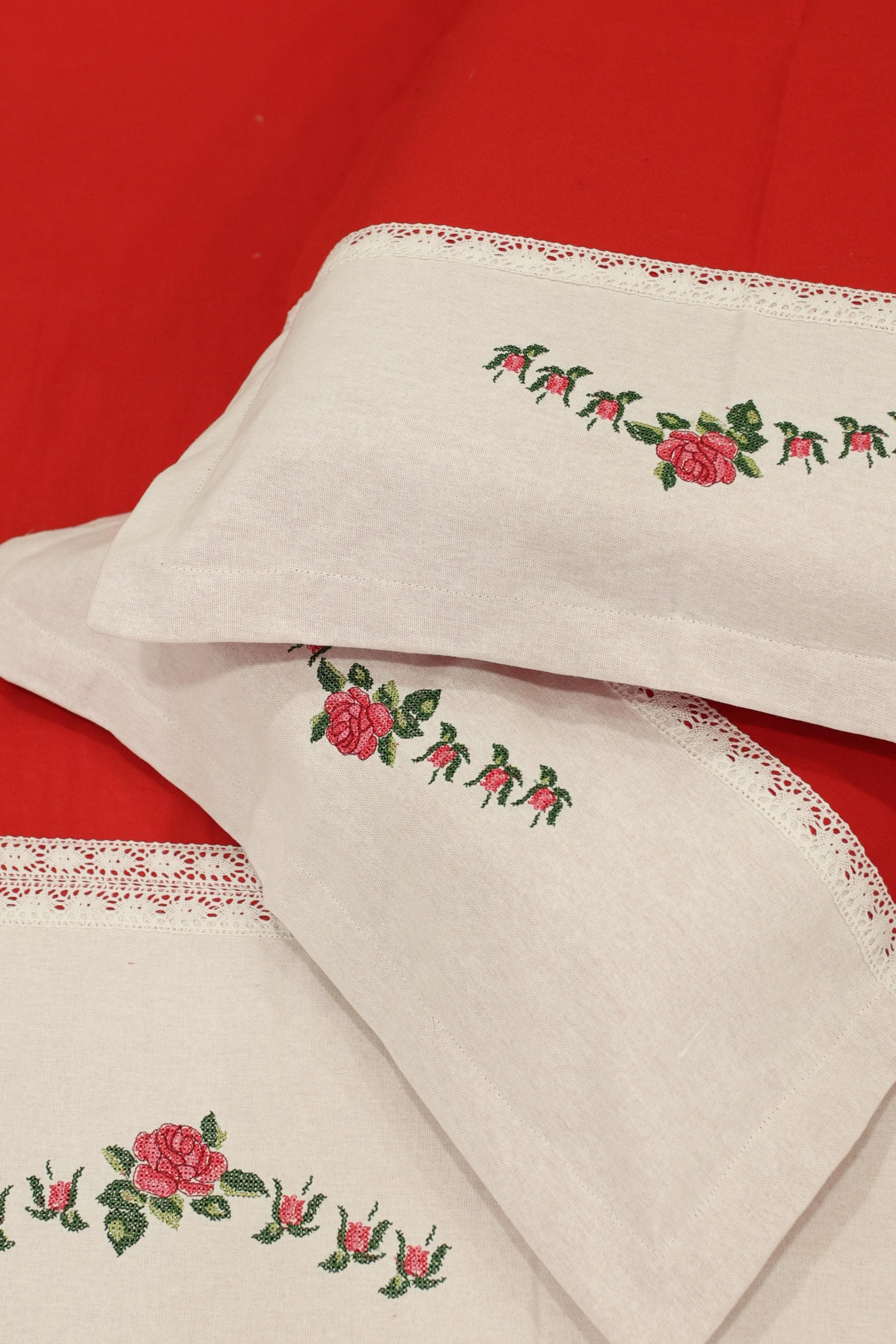 Queen Premium Cross stitch embroidery bedcover - Xmas theme edition