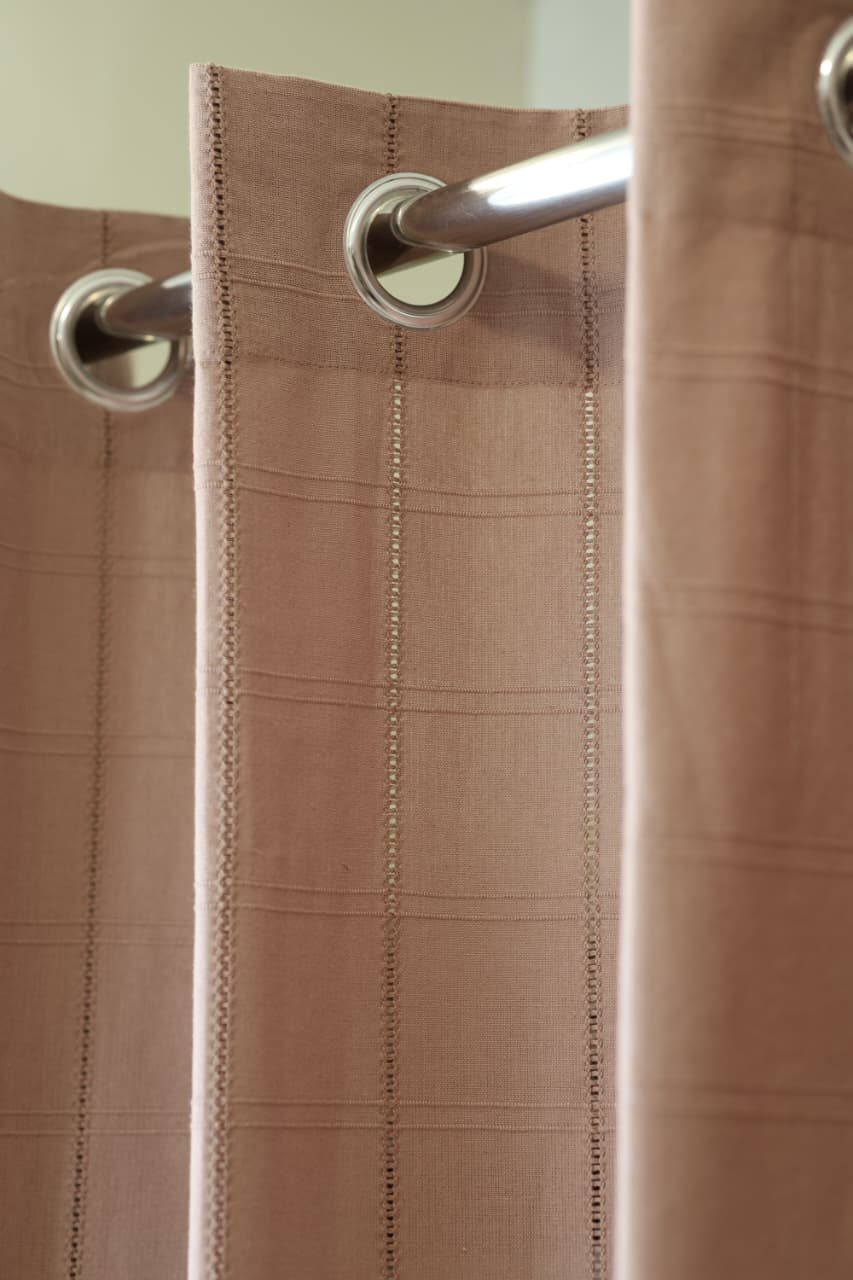 Curtains - Opaque solid light brown
