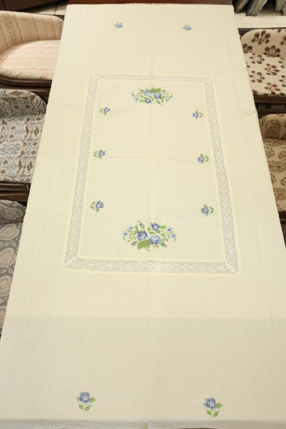 Table cloths - 6 seater cross stitch embroidery