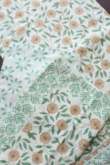 Bedsheets - King percale cotton handblock soft lily  bedsheets