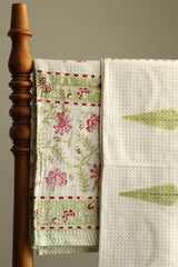 Towels - Waffle Handblock print Towel Set