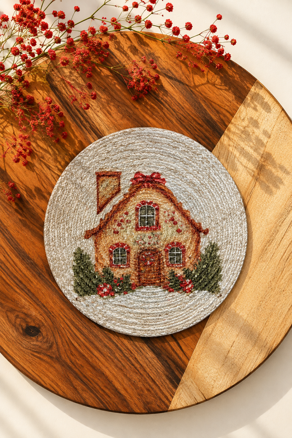 Gingerbread House Printed Coaster