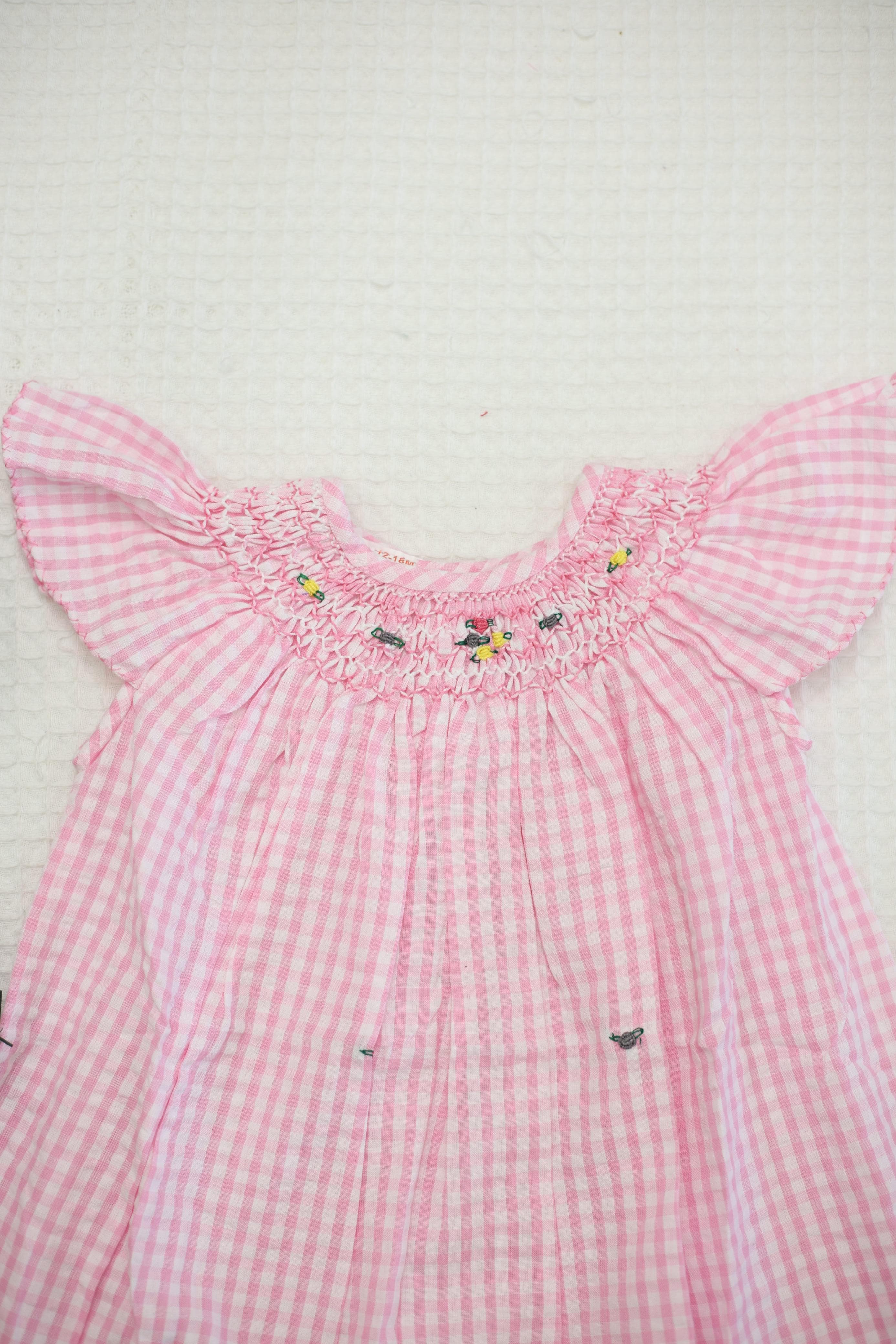 Kids smocked dress 12-18 months Xmas