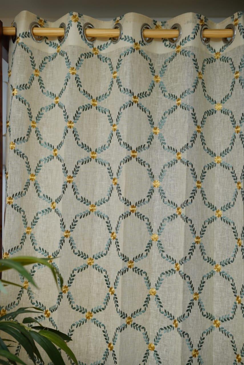 Curtains - Premium embroidery sheer curtains prebooking (description )