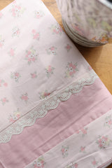 Bedsheets - Premium King cotton lace bedsheets majestic