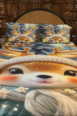 Christmas 7D Panel Print King Size Bedsheet Set - Xmas edition