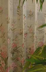 Curtains:English floral printed curtains(sheer and opaque)